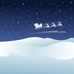 Obraz na płótnie Canvas christmas background with santa claus and reindeer