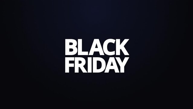 black friday graphic element. Black Friday text graphic explodes onto the screen with blue smoke effect. black friday banner design 4k animation. sales shopping social media background.