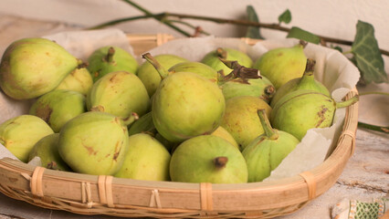 Delicious figs on kitchen coutertop