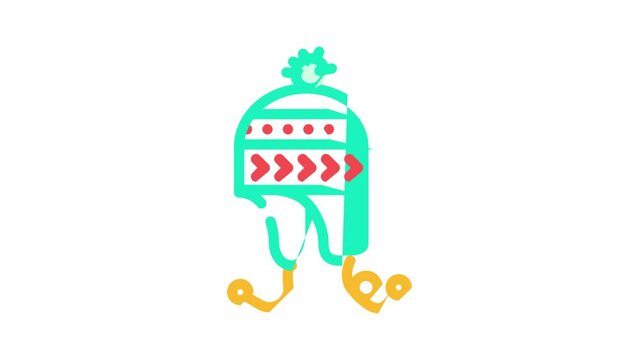 children hat color icon animation
