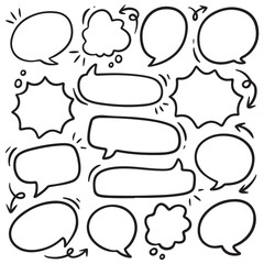 speech bubble doodle hand drawn vector