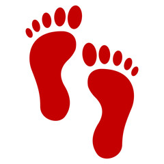 footprints in red