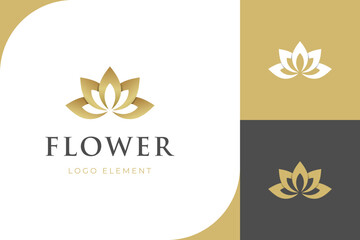 Fototapeta na wymiar luxury and elegant flower lotus logo icon design concept, golden floral logo element for Beauty or spa salon Cosmetics brand logo template