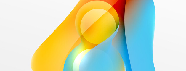 Fluid abstract background, round shapes and circle flowing design for wallpaper, banner, background or landing