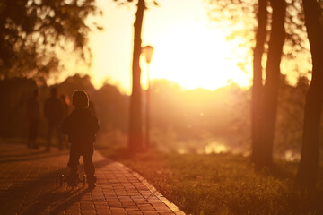 boy scooter, child childhood ride
