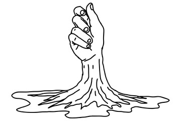 Tree in the shape of a hand 