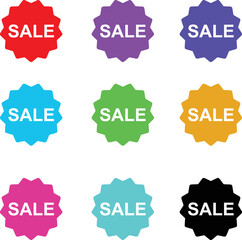 sale promotion badge isolated on white vector