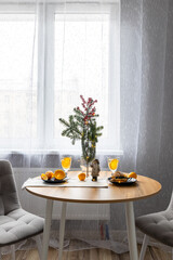 Photo of a cozy apartment with New Year decor