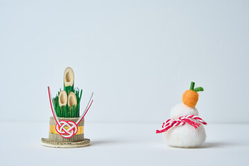 お正月飾りとコピースペース