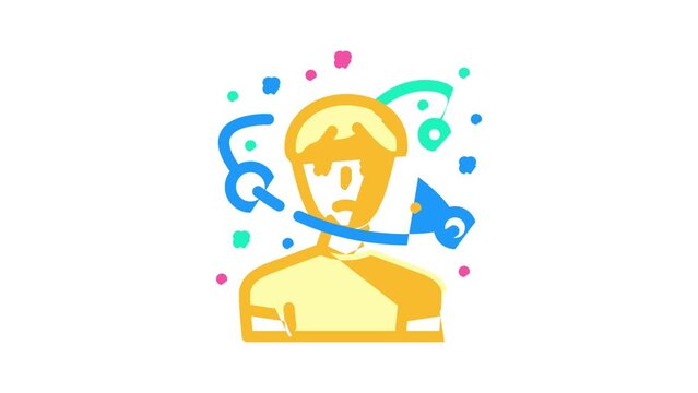 disorientation disease color icon animation