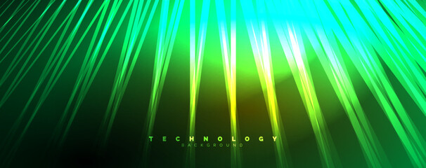 Naklejka premium Neon shiny light abstract lines, light beams concept abstract background. Vector Illustration For Wallpaper, Banner, Background, Card, Book Illustration, landing page