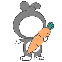 얼굴 합성용 검은토끼 의상