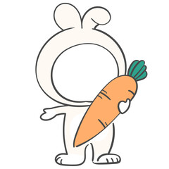 얼굴 합성용 하얀토끼 의상
