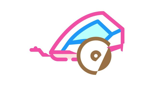 trailer kid color icon animation