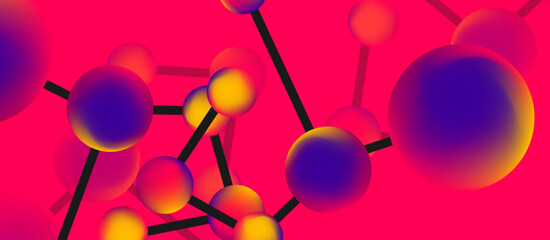 Line points connections geometric landing page background. Fluid circles and spheres with liquid gradients. Vector Illustration For Wallpaper, Banner, Background, Card, Book Illustration, landing page