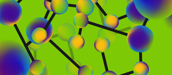 Line points connections geometric landing page background. Fluid circles and spheres with liquid gradients. Vector Illustration For Wallpaper, Banner, Background, Card, Book Illustration, landing page