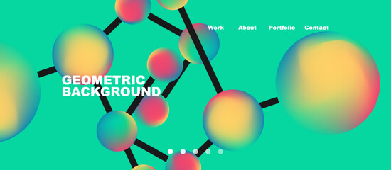 Line points connections geometric abstract background