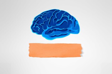 Part of paper and brain illustration. Mental Health