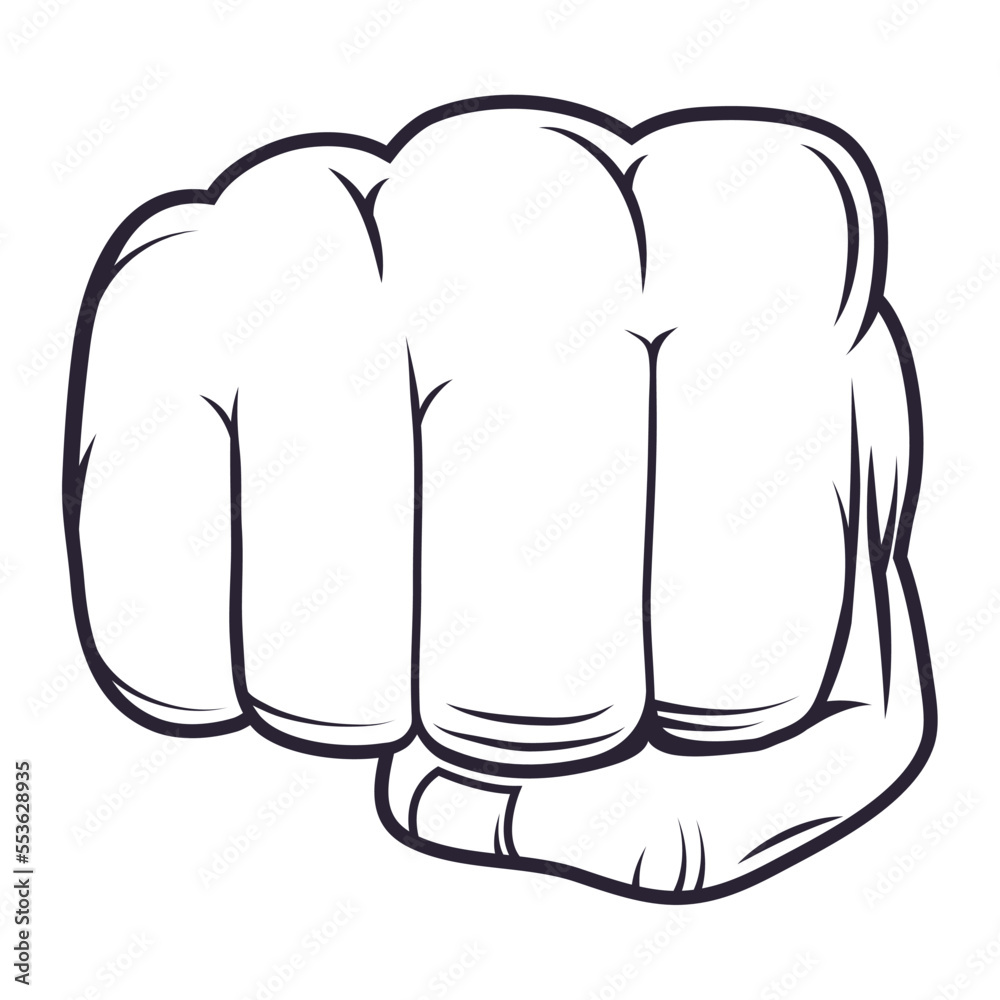 Sticker hand fist front