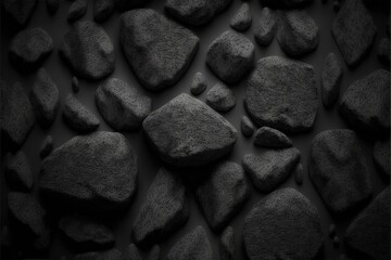 Rough black stones texture, Generative AI