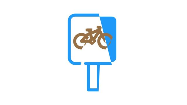 route for bicyclist color icon animation