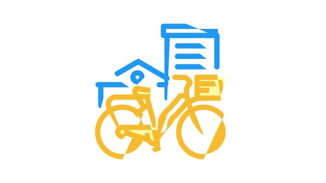 urban riding color icon animation