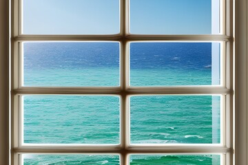 窓からの眺め（海）　with generative ai