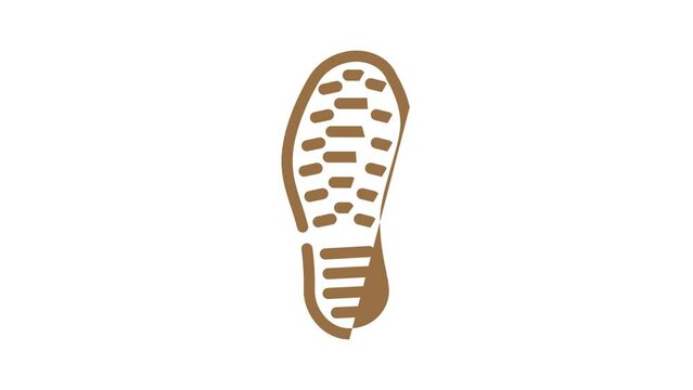footprint shoe color icon animation