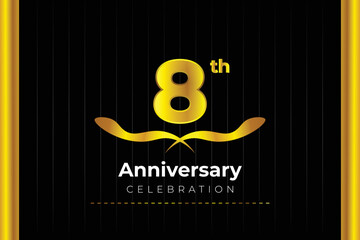 8th Anniversary Celebration design with creative background concept.