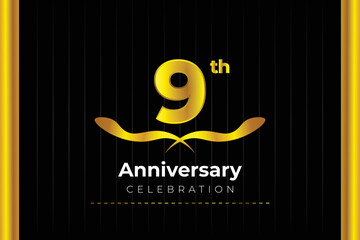 9th Anniversary Celebration design with creative background concept.