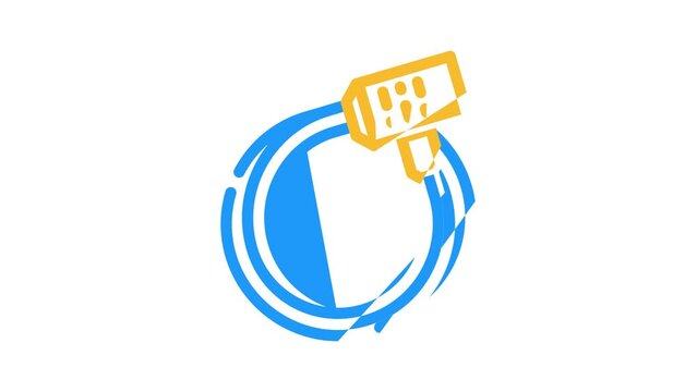 lock equipment for bicycle color icon animation