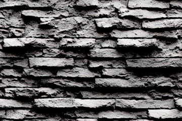 Rough black brick wall texture, Generative AI