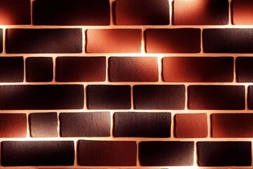 Red bricks wall texture, Generative AI
