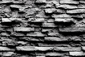 Rough black brick wall texture, Generative AI