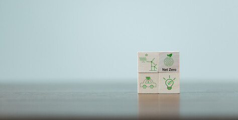 Companies are targeting net zero greenhouse gas emissions. Carbon credit concept.Tradable...