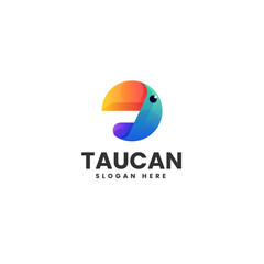 Vector Logo Illustration Toucan Gradient Colorful Style.
