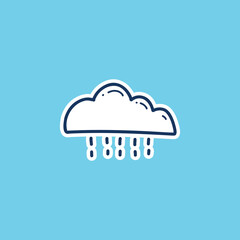 showers rain weather icon doodle hand drawing outline fill style. rain weather doodle icon