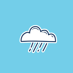 rainy weather icon doodle hand drawing outline fill style. rain weather doodle icon