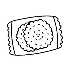 シンプルでかわいいビスケットのイラスト素材　線画