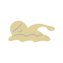 ゆるかわいい水泳のアイコン　イラスト素材