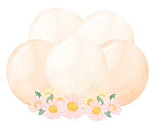 cute soft pink pastel balloons watercolour 