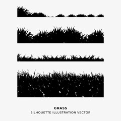 types of grass silhouette illustration vector