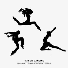 person dancing silhouette illustration vector