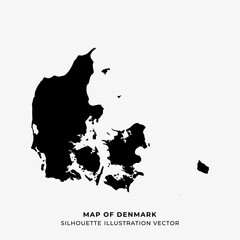 map of denmark silhouette illustration vector