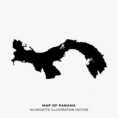 map of panama silhouette illustration vector