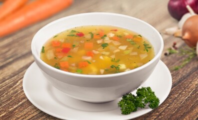 Tasty fresh hot homemade soup