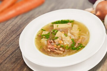 Tasty fresh hot homemade soup