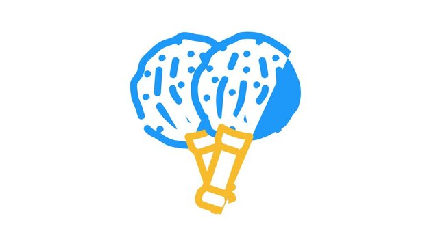 pompom for cheerleaders color icon animation