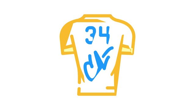 t-shirt with autograph color icon animation