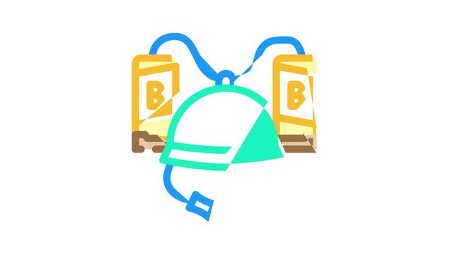 helmet with beer color icon animation